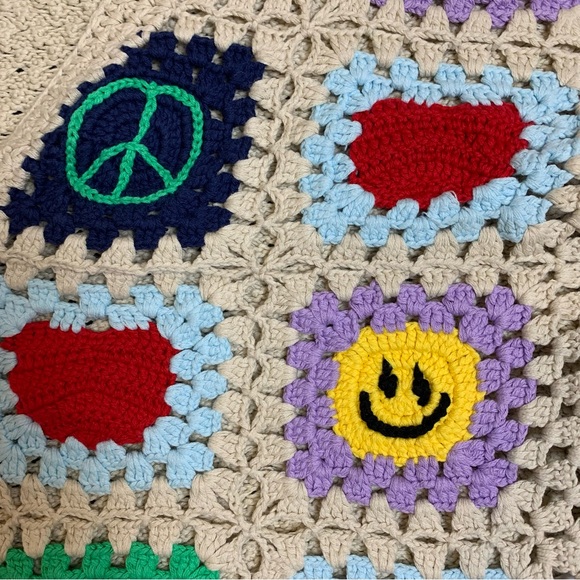 SALE Crochet 100% cotton limited edition maximalist cropped cardigan XL - Picture 4 of 5